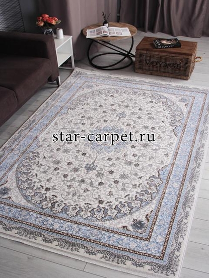 Ковер F639 - GREEN-L.BLUE - Прямоугольник - коллекция HALIF