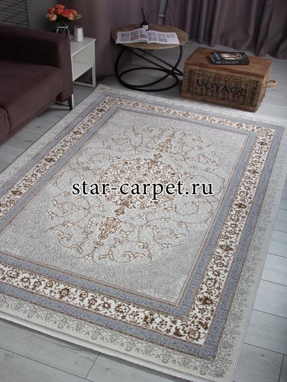 Ковер F641 - GREEN-L.BLUE - Прямоугольник - коллекция HALIF