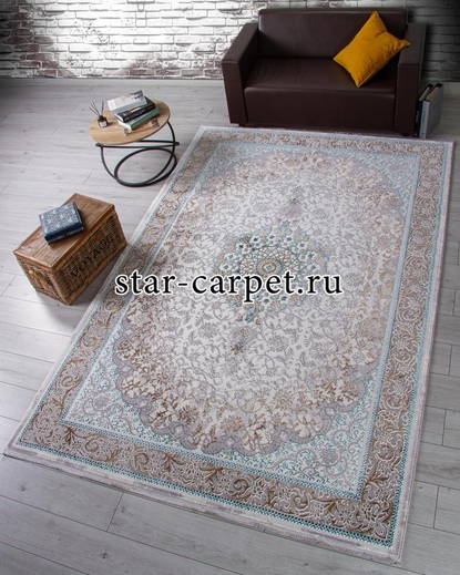 Ковер F605 - GREEN-BLUE - Прямоугольник - коллекция HALIF