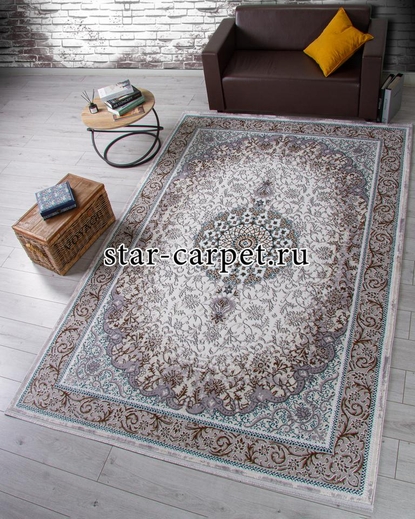 Ковер F605 - GREEN-BLUE - Прямоугольник - коллекция HALIF