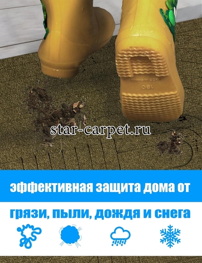 Коврик придверный в прихожую Graily, коричневый 'Лазер', рисунок круг