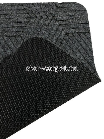 Коврик придверный Graily, серый 'Лазер', рисунок пирамида