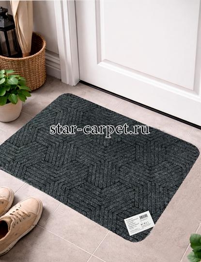 Коврик придверный Graily, серый 'Лазер', рисунок пирамида