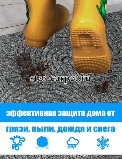 Коврик придверный Graily, серый 'Лазер', рисунок змейка