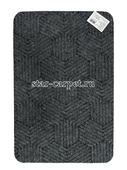 Коврик придверный Graily, серый 'Лазер', рисунок пирамида