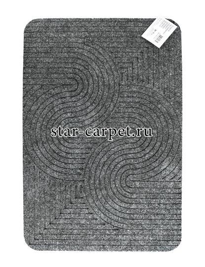 Коврик придверный Graily, серый 'Лазер', рисунок змейка