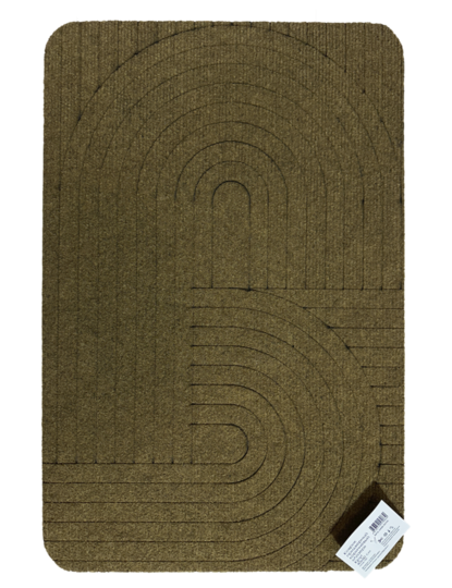 Коврик придверный в прихожую Graily, коричневый 'Лазер', рисунок круг