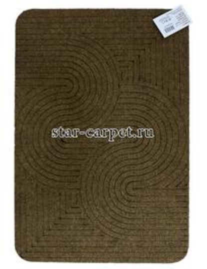 Коврик придверный в прихожую Graily, коричневый, рисунок змейка
