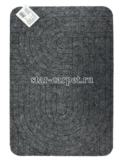 Коврик придверный в прихожую Graily, серый 'Лазер', рисунок круг