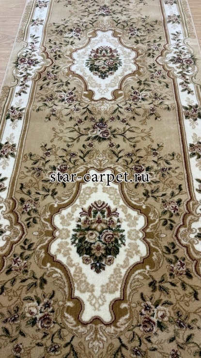 Ковровая дорожка  Акварель 20606 цвет бежевый 