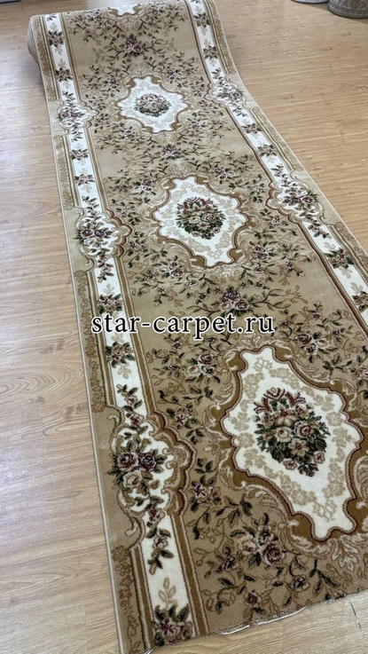 Ковровая дорожка  Акварель 20606 цвет бежевый 
