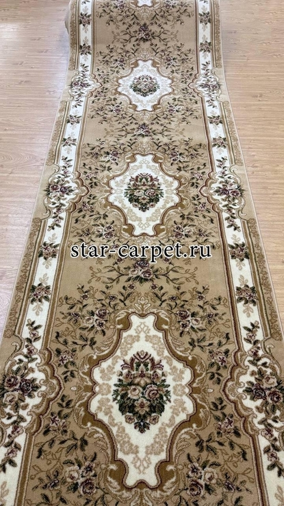 Ковровая дорожка  Акварель 20606 цвет бежевый 