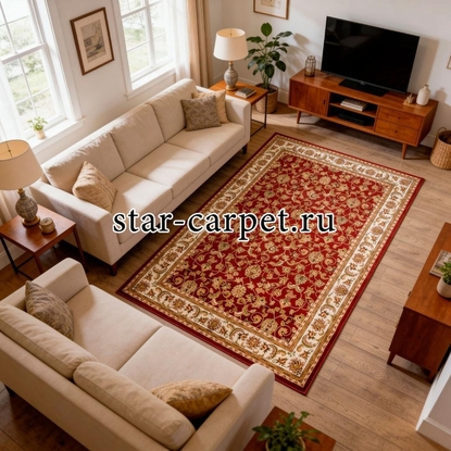 Ковер Акварель 20624-22233 (Бордовый)