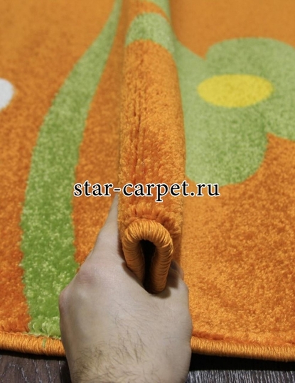Детский овальный ковер Merinos Crystal 1 1021 цветы, оранжевый (Россия)
