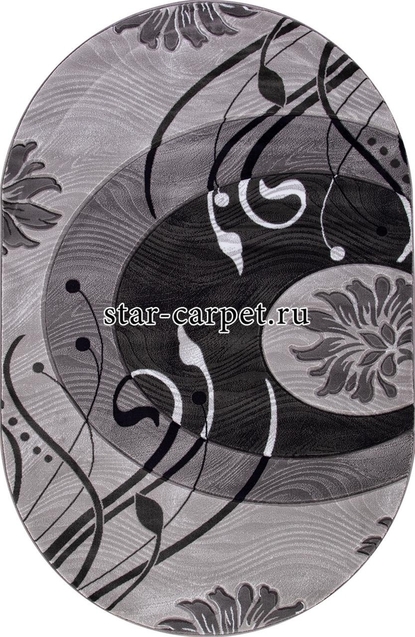  Овальный ковер MEGA CARVING 4780 цвет серый 
