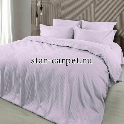 Постельное белье страйп сатин евро размер  champagne pink, хлопок