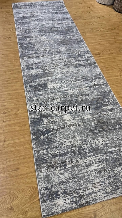 Дорожка ковровая на пол Лакшери 27712 цвет серый с голубым 