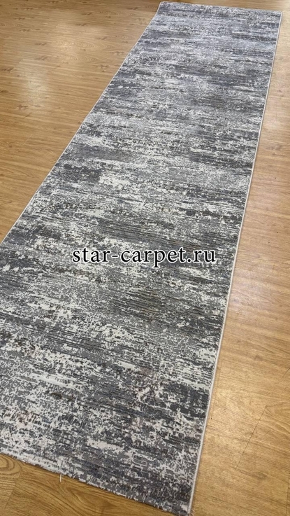 Дорожка ковровая на пол Лакшери 27712 цвет серый с голубым 