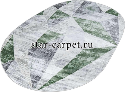 Ковер Kleopatra 37515A OVAL GREEN FLS / L.GREY