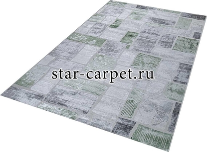 Ковер Kleopatra 38471A STAN GREEN FLS / L.GREY