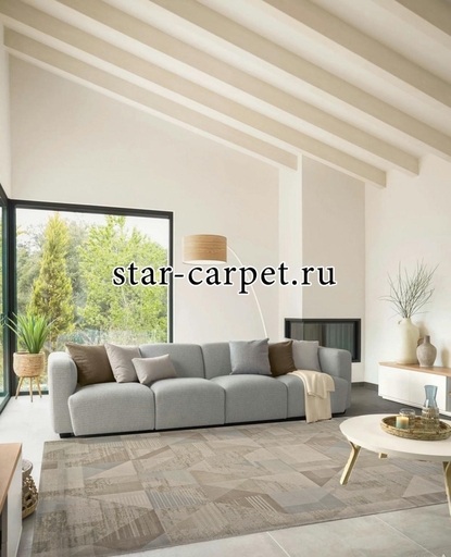 Ковер F416AD - BEIGE / L.BROWN - Прямоугольник - коллекция AFINA