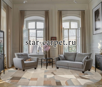 Ковер F409AF - BROWN / PUDRA - Овал - коллекция AFINA