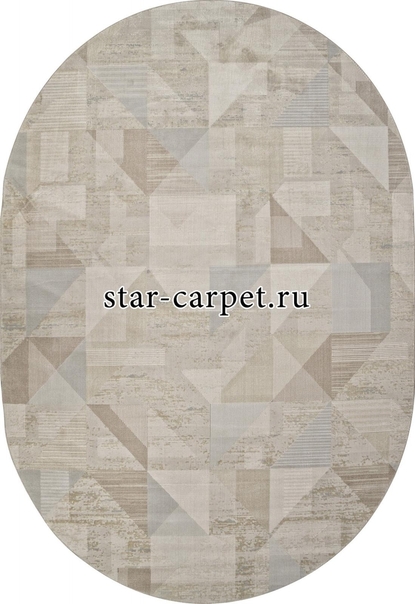 Ковер F416AD - BEIGE / L.BROWN - Овал - коллекция AFINA