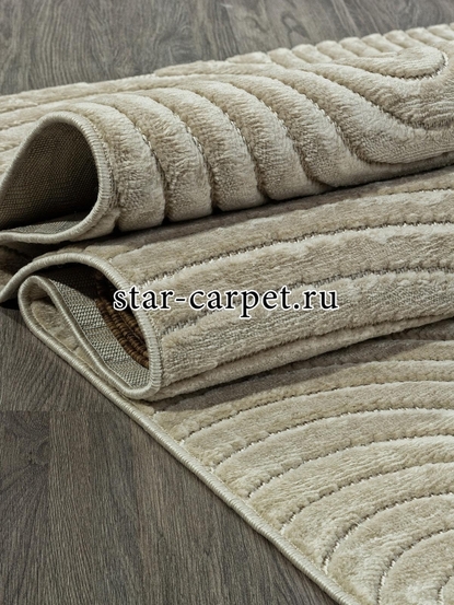 Ковер D798AP - BEIGE / BEIGE - Прямоугольник - коллекция JUNO