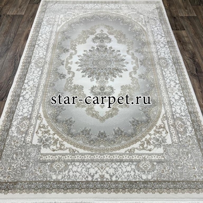 Ковер ZENITH 29075A L.GREY-CREAM + овал