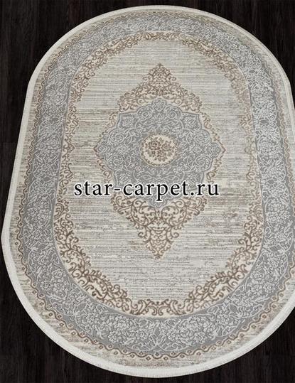 Ковер 26913A - GRY / D.BEIGE - Овал - коллекция MARMARIS