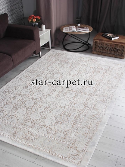 Ковер 9255A - S.BEIGE / P.WHITE - Прямоугольник - коллекция AMELI