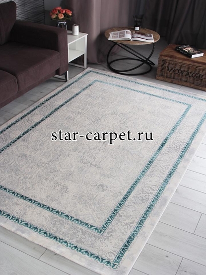 Ковер 9255A - S.L.GREY / P.TURQUOISE - Прямоугольник - коллекция AMELI