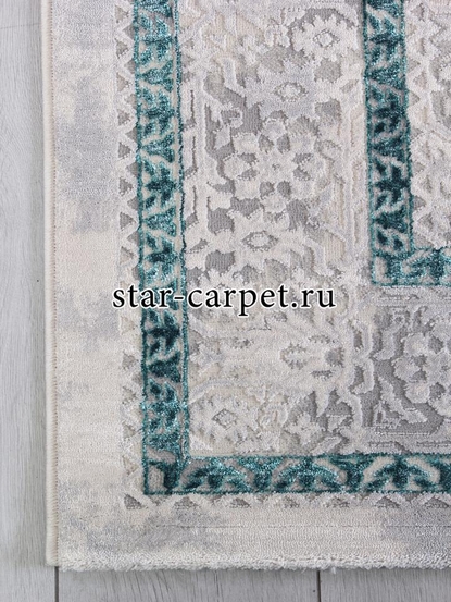 Ковер 9255A - S.L.GREY / P.TURQUOISE - Прямоугольник - коллекция AMELI