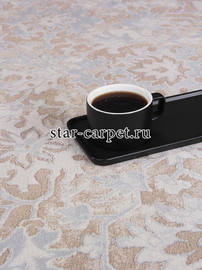 Ковер 9256A - S.BEIGE / P.WHITE - Прямоугольник - коллекция AMELI