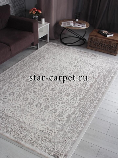 Ковер 5258B - S.WHITE / P.CREAM - Прямоугольник - коллекция LILY