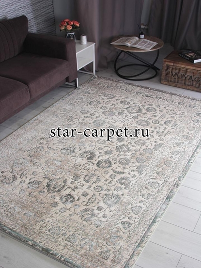 Ковер 8504A - S.WHITE / P.GREEN - Прямоугольник - коллекция LILY