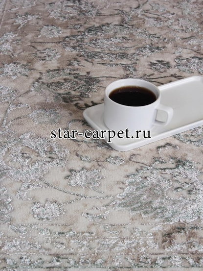 Ковер 8504A - S.WHITE / P.GREEN - Прямоугольник - коллекция LILY