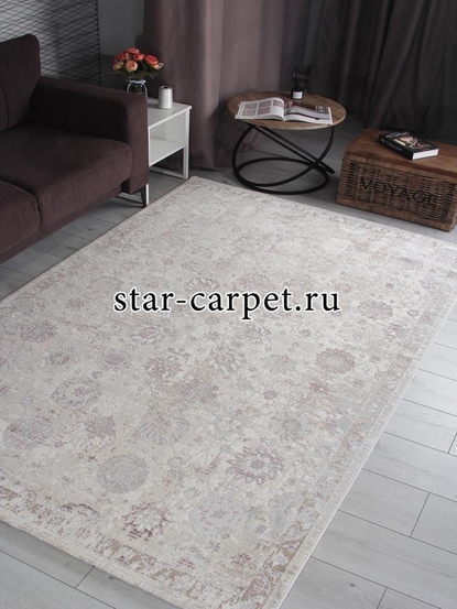 Ковер 9312A - S.WHITE / P.LILAC - Прямоугольник - коллекция LILY