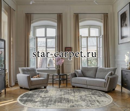 Ковер 26925A - GRY / GRY - Овал - коллекция MARMARIS