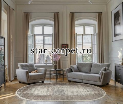 Ковер 26927A - GRY / D.BEIGE - Овал - коллекция MARMARIS