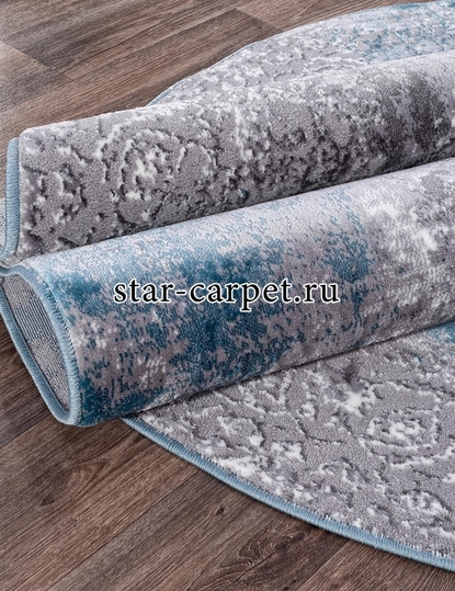Овальный ковер SATINE S122A - KOYU GREY COKEN / BLUE (Турция)
