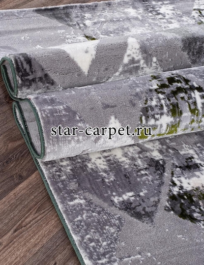 Ковер SATIN S110B - KOYU GREY COKEN / GREEN (Турция)