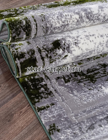 Ковер SATIN S107B - KOYU GREY COKEN / GREEN (Турция)