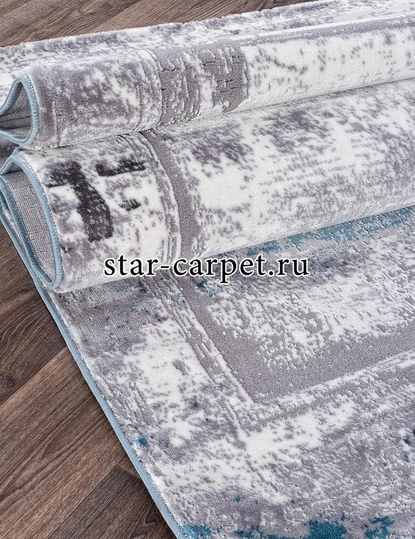 Ковер SATIN S107B - KOYU GREY COKEN / BLUE (Турция)