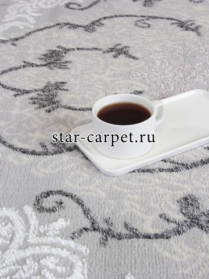 Ковер 9114G - GREY / GREY - Прямоугольник - коллекция LORA