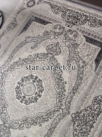 Ковер 3098G - GREY / GREY - Прямоугольник - коллекция LORA