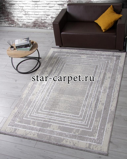 Ковер 1634G - GREY / GREY - Прямоугольник - коллекция LORA