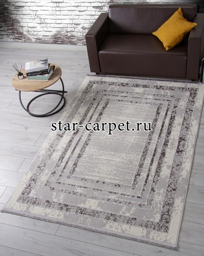 Ковер 1634G - GREY / GREY - Прямоугольник - коллекция LORA