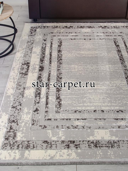 Ковер 1634G - GREY / GREY - Прямоугольник - коллекция LORA