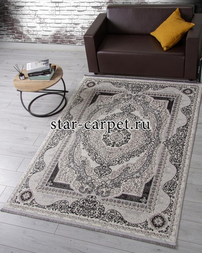 Ковер 3098G - GREY / GREY - Прямоугольник - коллекция LORA